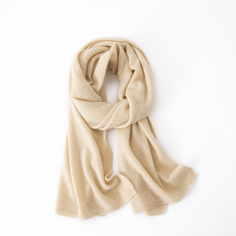 Cashmere Scarf Women 100 Pure Cashmere Autumn and Winter New Flat Solid Color Shawl Warm Classic Knitted Scarf