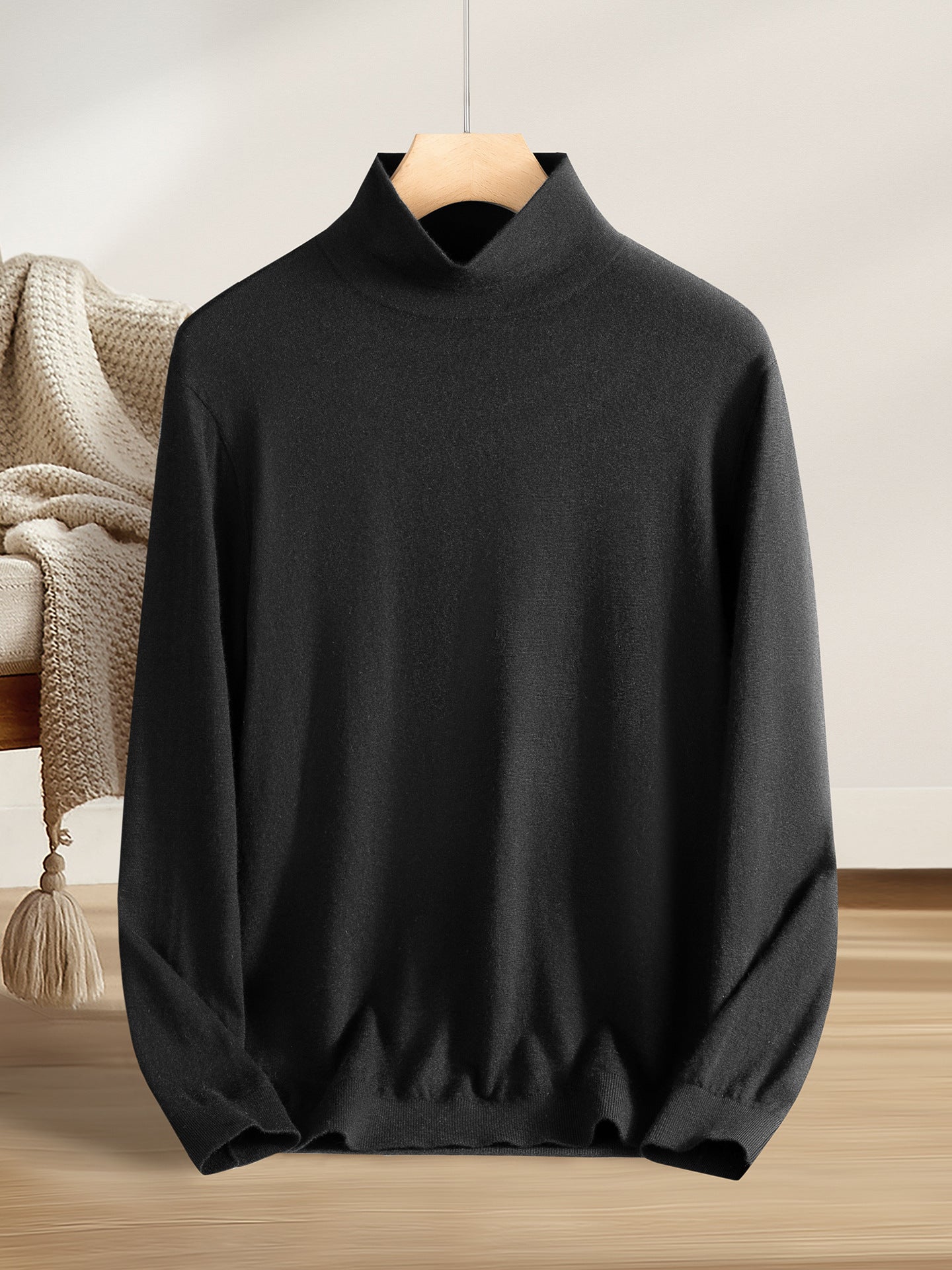 Fine-Spun 100% Cashmere Sweater Men's Half Turtleneck Long-Sleeved Knitted Bottoming Shirt 2025 Autumn and Winter New Style Comfortable and Versatile