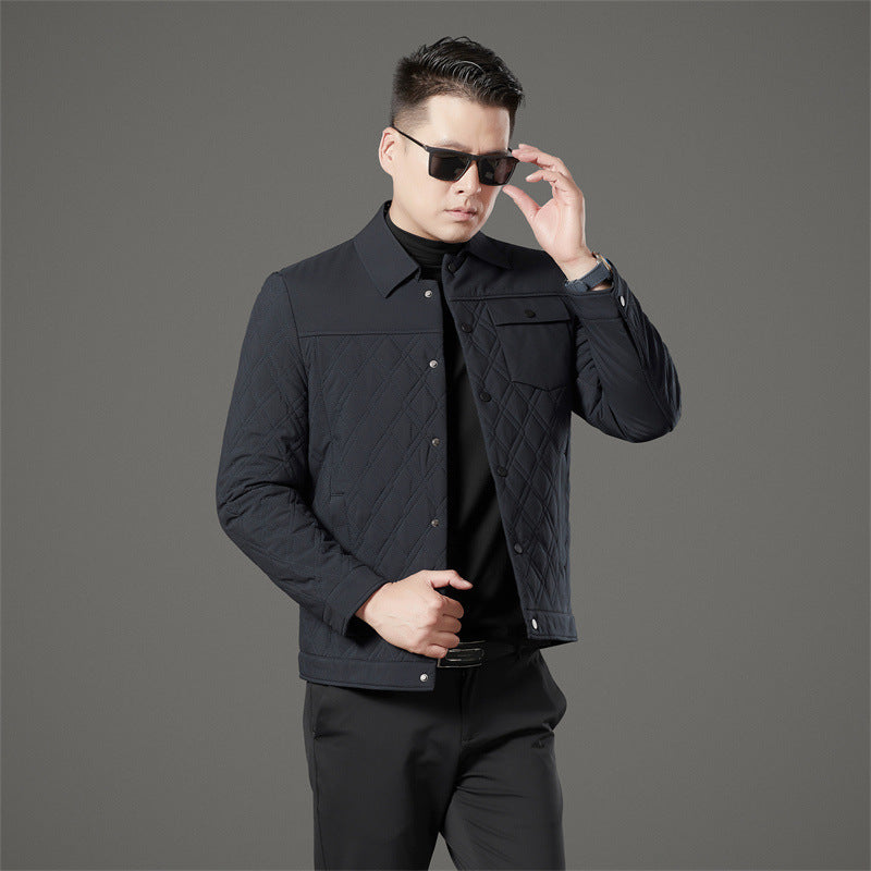 Counter new high-end men's jacket cotton-padded jacket autumn and winter high-end middle-aged and elderly business cadres all-match jacket coat