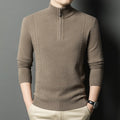 Autumn/Winter 2024 Thickened Men's 100 Wool Long Sleeve Half-height Zipper Fashion Urban Loose Pullover Wool