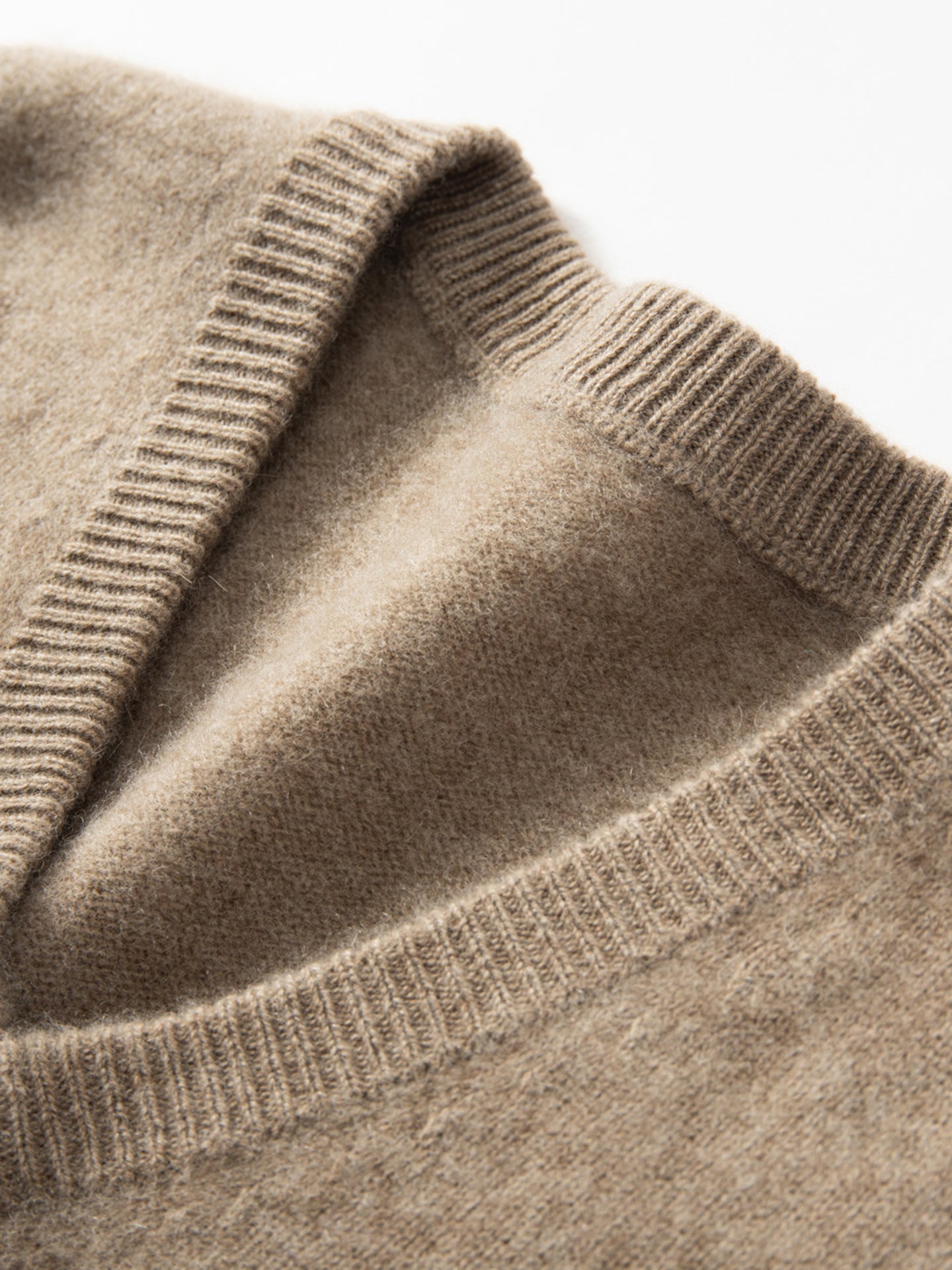 Double-Layer Thickened Men's Autumn and Winter V-Neck Sleeveless Cashmere Vest Wool Knit Sweater Top Waistcoat