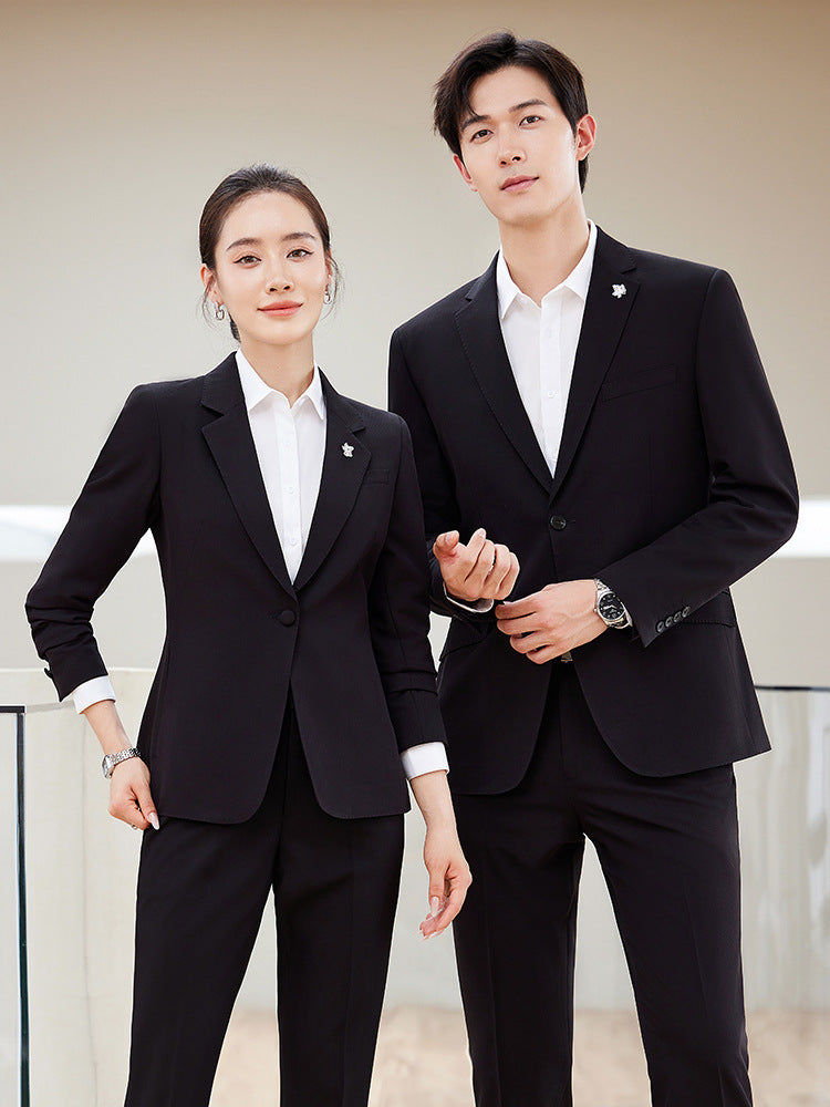 High-end men's and women's same style professional attire autumn and winter suit suit executive business interview formal attire front desk manager work clothes