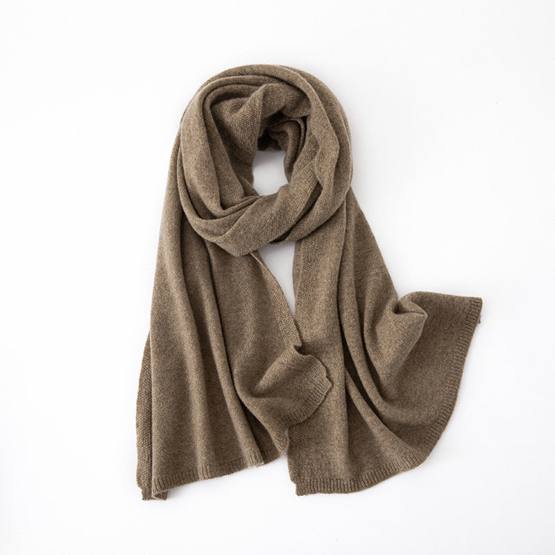 Cashmere Scarf Women 100 Pure Cashmere Autumn and Winter New Flat Solid Color Shawl Warm Classic Knitted Scarf
