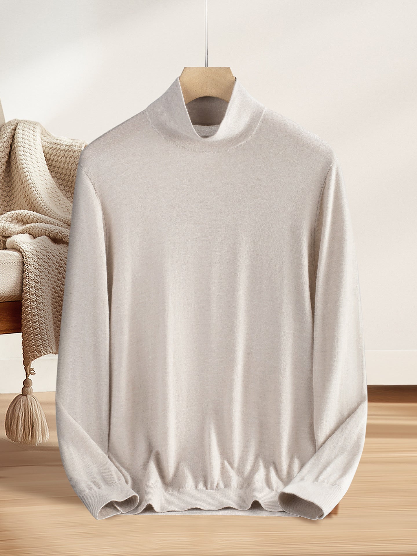 Fine-Spun 100% Cashmere Sweater Men's Half Turtleneck Long-Sleeved Knitted Bottoming Shirt 2025 Autumn and Winter New Style Comfortable and Versatile
