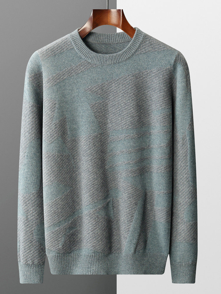 Autumn and Winter new men's woolen sweater men's pure wool sweater pullover round neck fashion casual warm sweater men
