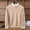Thickened Warm Raglan Sleeve Fashion Casual Seven-Stitch Autumn and Winter Ingot Stitch Sweater Men's Double-Strand Round Neck Cashmere Sweater