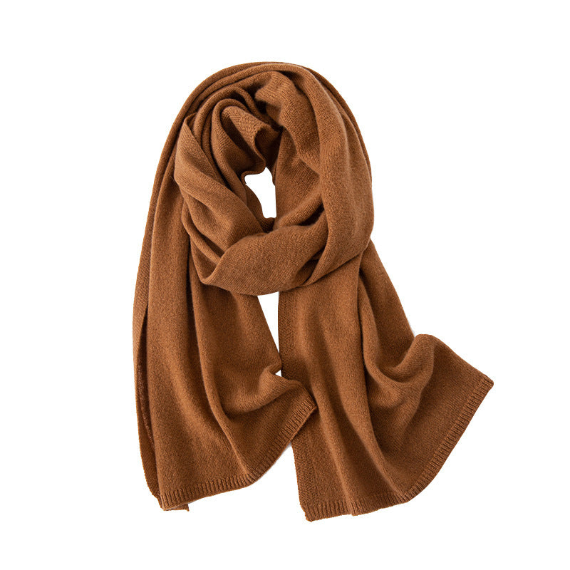 Cashmere Scarf Women 100 Pure Cashmere Autumn and Winter New Flat Solid Color Shawl Warm Classic Knitted Scarf