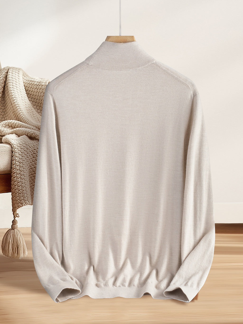 Fine-Spun 100% Cashmere Sweater Men's Half Turtleneck Long-Sleeved Knitted Bottoming Shirt 2025 Autumn and Winter New Style Comfortable and Versatile