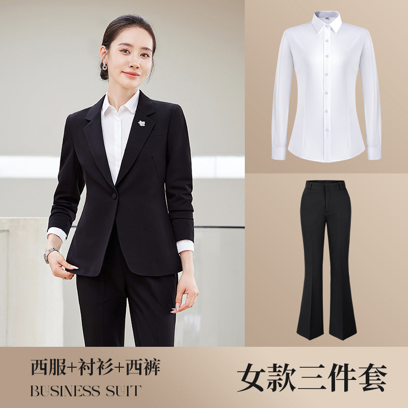 High-end men's and women's same style professional attire autumn and winter suit suit executive business interview formal attire front desk manager work clothes