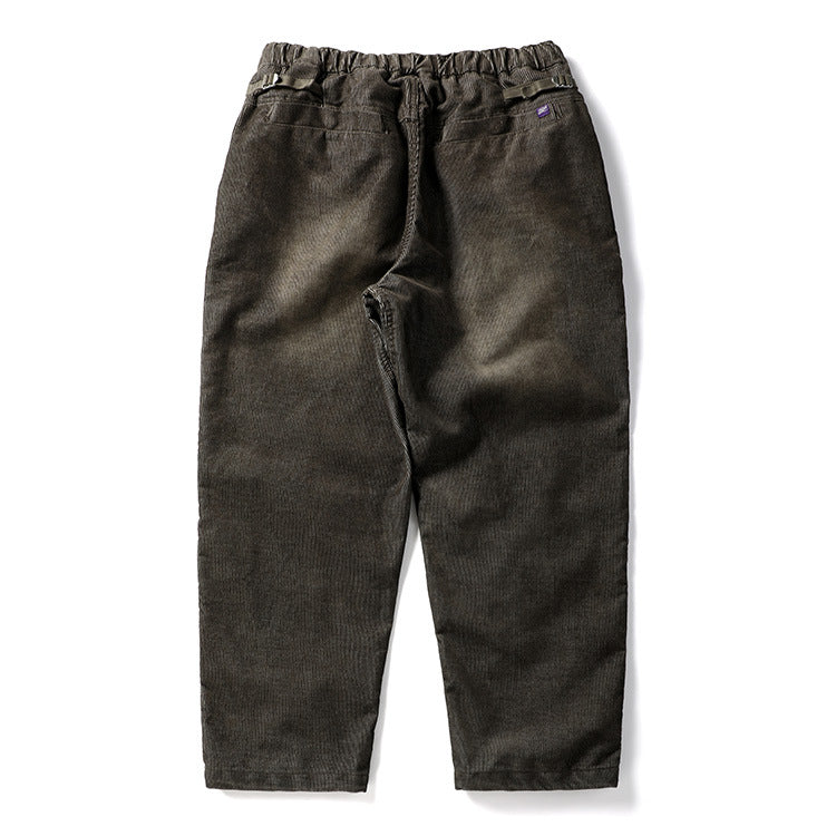 Heavy Cotton Corduroy Purple Casual Pants Men's Micro-cone Loose Straight Pants Autumn and Winter Japanese Style Retro Trendy
