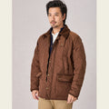 British Classic Bedale Hunting Lightweight Waterproof Outdoor Vintage Autumn and Winter Quilted Jacket Lapel Cotton Coat Men's Jacket
