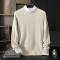 Autumn and Winter New 100 Pure Mountain Cashmere Sweater Men's Round Neck Light Luxury Thickened Jacquard Cashmere Sweater Knitted Cashmere Sweater