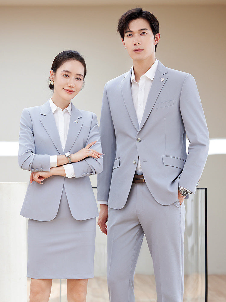 High-end men's and women's same style professional attire autumn and winter suit suit executive business interview formal attire front desk manager work clothes