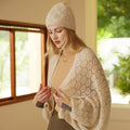 Cashmere sweater scarf women's multi-functional sleeve 100% cashmere scarf shawl cardigan hollow knitted shawl