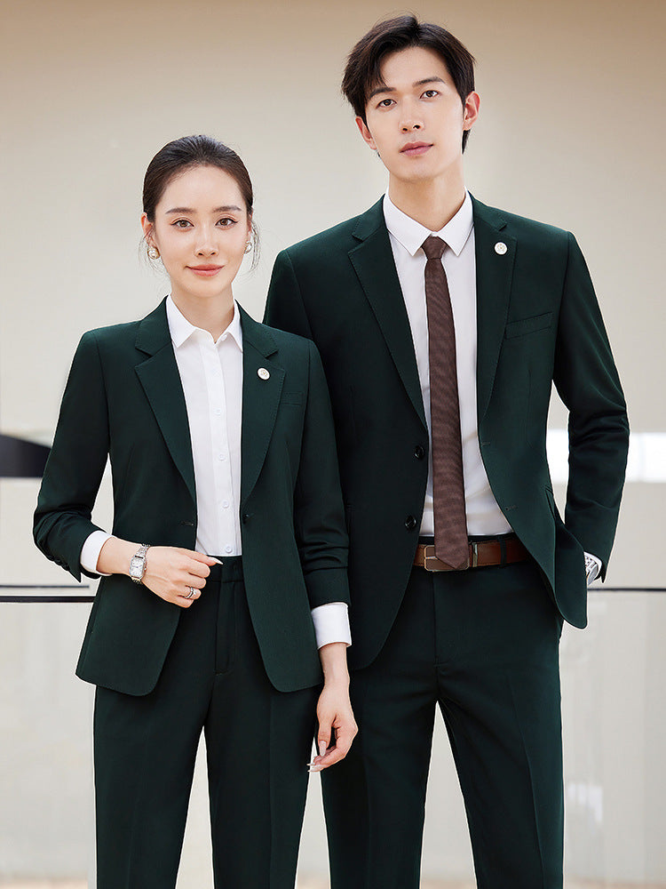 High-end men's and women's same style professional attire autumn and winter suit suit executive business interview formal attire front desk manager work clothes