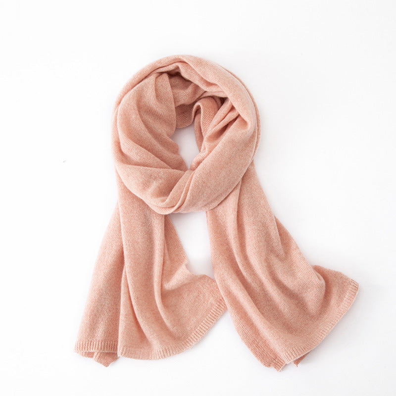Cashmere Scarf Women 100 Pure Cashmere Autumn and Winter New Flat Solid Color Shawl Warm Classic Knitted Scarf