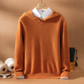 Cashmere Sweater Men's 100 Pure Cashmere Casual Easiest for Match Loose Solid Color Hooded Pullover Knitted Sweater
