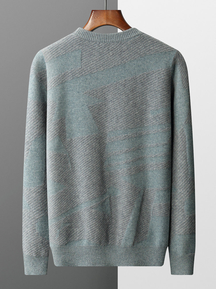 Autumn and Winter new men's woolen sweater men's pure wool sweater pullover round neck fashion casual warm sweater men