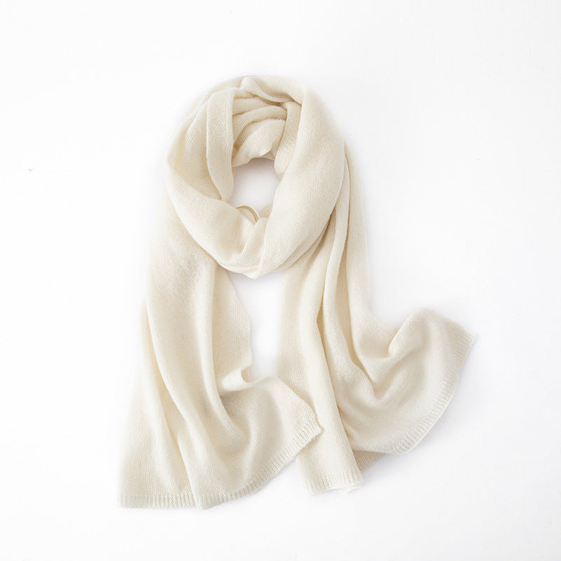 Cashmere Scarf Women 100 Pure Cashmere Autumn and Winter New Flat Solid Color Shawl Warm Classic Knitted Scarf