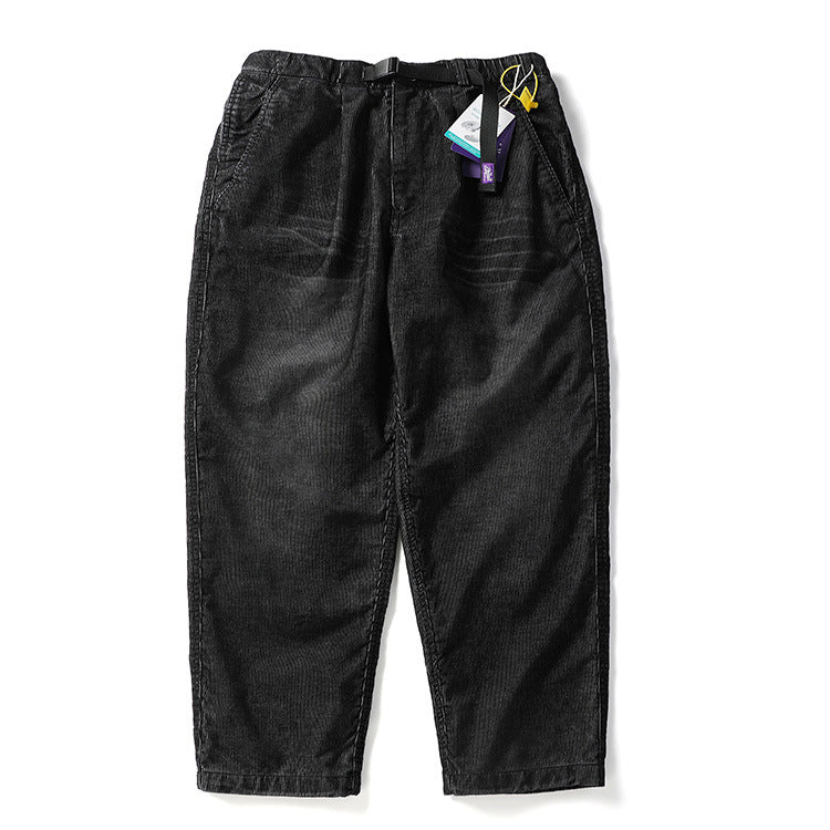 Heavy Cotton Corduroy Purple Casual Pants Men's Micro-cone Loose Straight Pants Autumn and Winter Japanese Style Retro Trendy