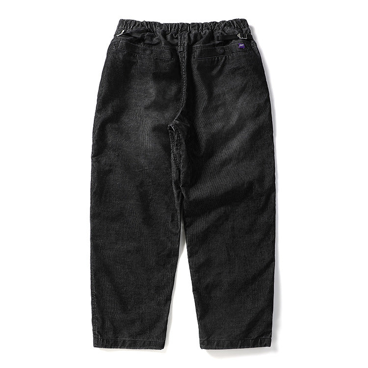 Heavy Cotton Corduroy Purple Casual Pants Men's Micro-cone Loose Straight Pants Autumn and Winter Japanese Style Retro Trendy