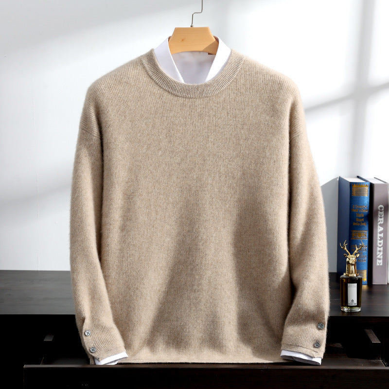 Cashmere Sweater Men's 100 Pure Cashmere Men's Round Neck Loose Knitted Bottoming Shirt Plus Size Sweater Men